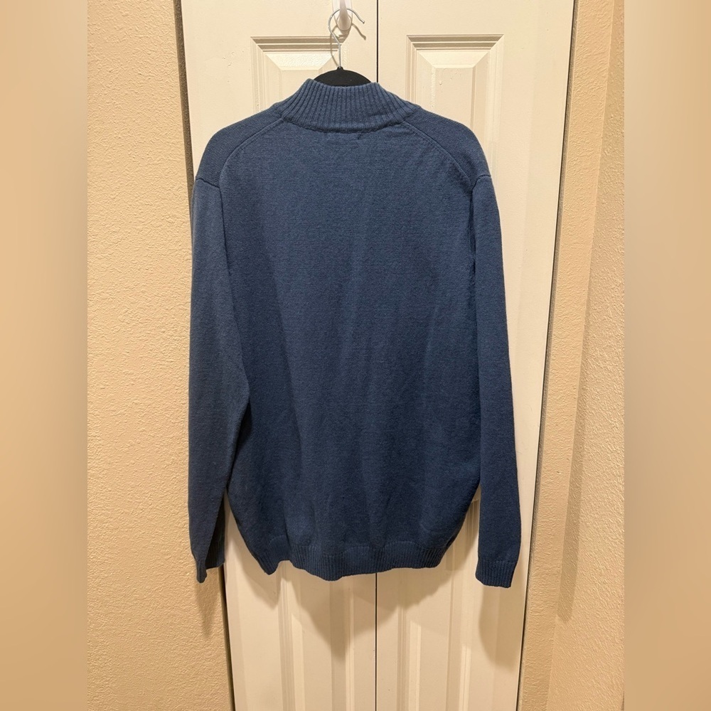 WoolOvers Half Zip Lambswool Sweater in Blue , size XL - Picture 4 of 9